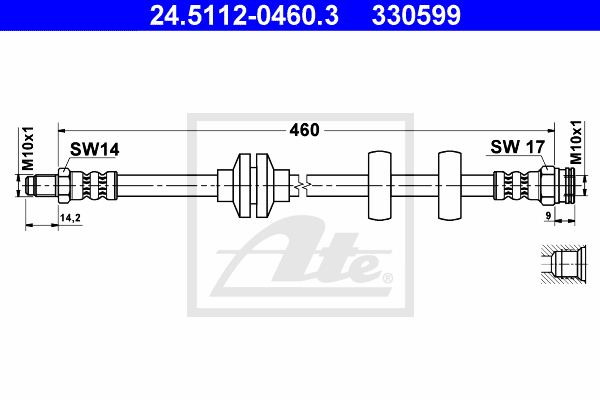 Flexible de frein ATE 24.5112-0460.3 (X1)