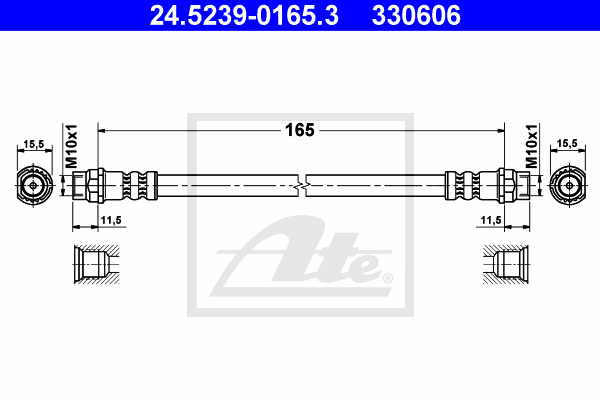 Flexible de frein ATE 24.5239-0165.3 (X1)