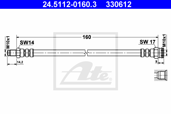 Flexible de frein ATE 24.5112-0160.3 (X1)