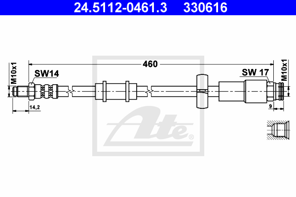 Flexible de frein ATE 24.5112-0461.3 (X1)