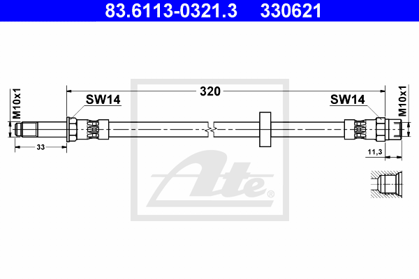 Flexible de frein ATE 83.6113-0321.3 (X1)