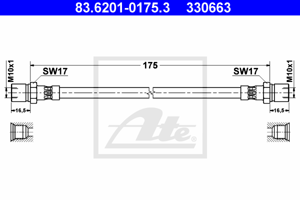 Flexible de frein ATE 83.6201-0175.3 (X1)