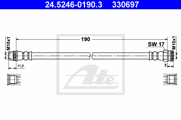 Flexible de frein ATE 24.5246-0190.3 (X1)