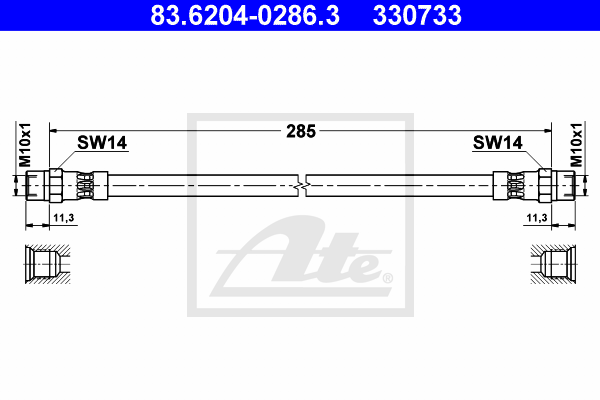 Flexible de frein ATE 83.6204-0286.3 (X1)