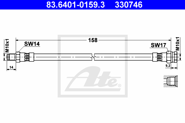 Flexible de frein ATE 83.6401-0159.3 (X1)