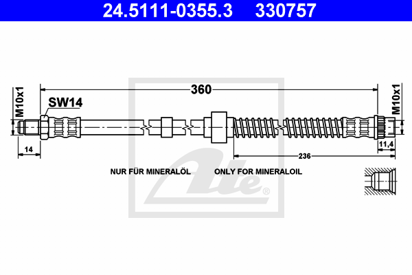 Flexible de frein ATE 24.5111-0355.3 (X1)
