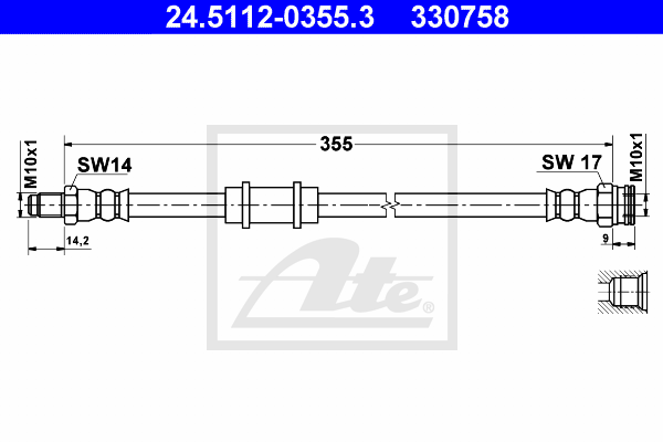 Flexible de frein ATE 24.5112-0355.3 (X1)