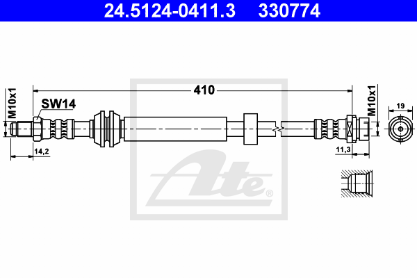 Flexible de frein ATE 24.5124-0411.3 (X1)