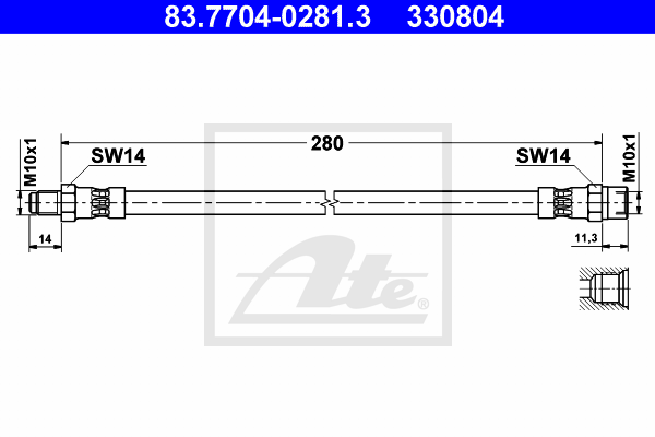 Flexible de frein ATE 83.7704-0281.3 (X1)