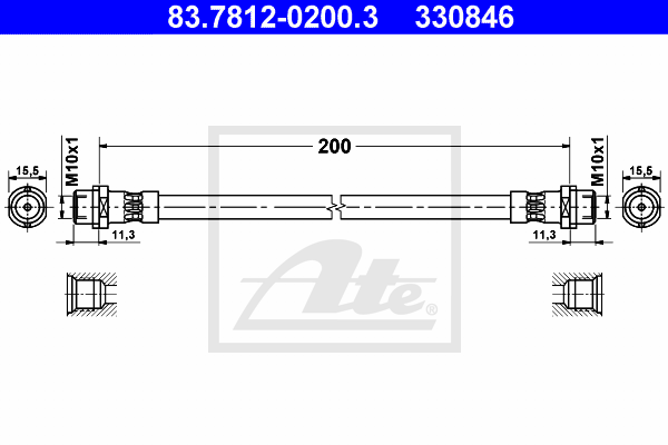 Flexible de frein ATE 83.7812-0200.3 (X1)