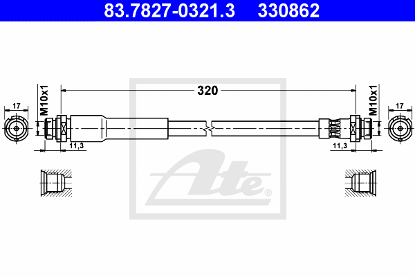 Flexible de frein ATE 83.7827-0321.3 (X1)
