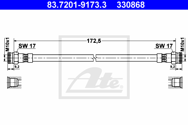 Flexible de frein ATE 83.7201-9173.3 (X1)