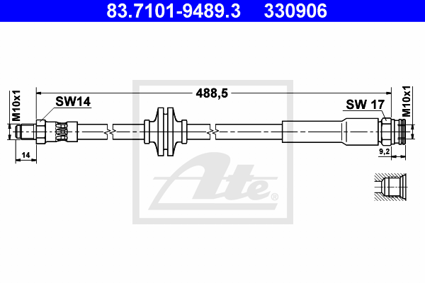 Flexible de frein ATE 83.7101-9489.3 (X1)