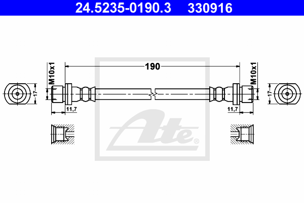 Flexible de frein ATE 24.5235-0190.3 (X1)