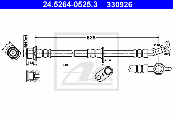Flexible de frein ATE 24.5264-0525.3 (X1)