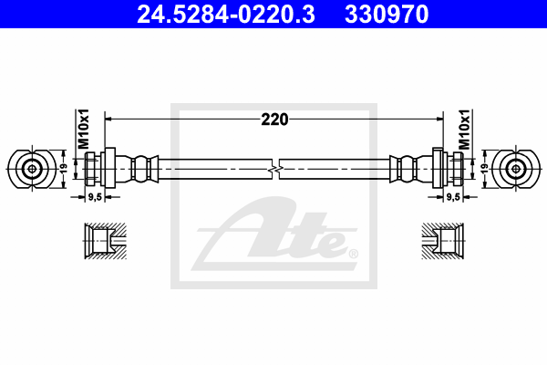 Flexible de frein ATE 24.5284-0220.3 (X1)