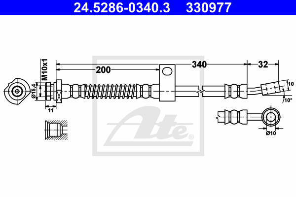 Flexible de frein ATE 24.5286-0340.3 (X1)