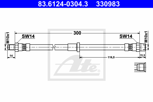 Flexible de frein ATE 83.6124-0304.3 (X1)