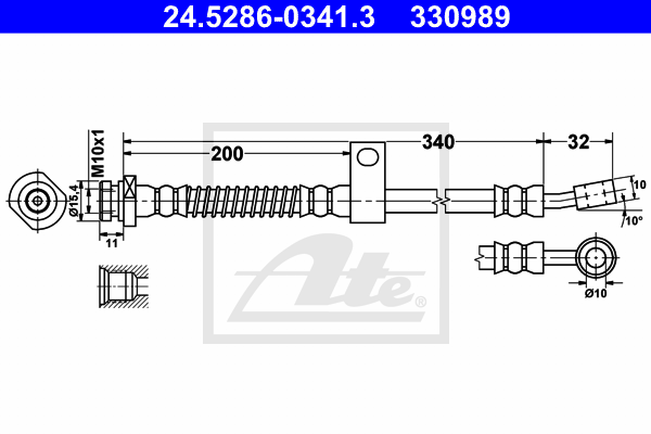 Flexible de frein ATE 24.5286-0341.3 (X1)