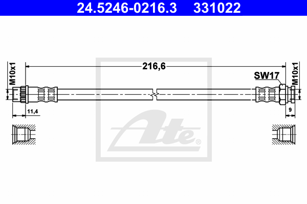 Flexible de frein ATE 24.5246-0216.3 (X1)