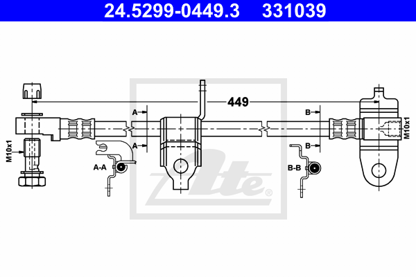 Flexible de frein ATE 24.5299-0449.3 (X1)