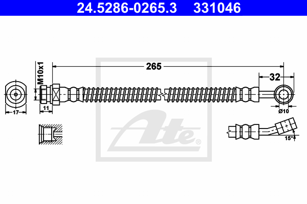 Flexible de frein ATE 24.5286-0265.3 (X1)