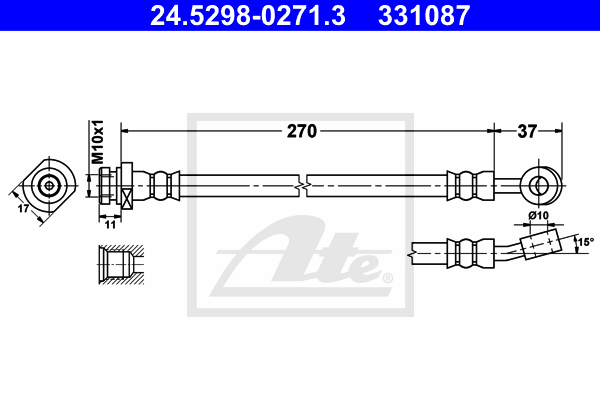 Flexible de frein ATE 24.5298-0271.3 (X1)