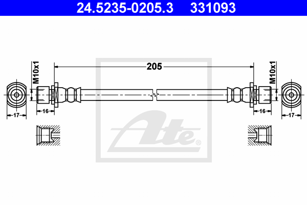 Flexible de frein ATE 24.5235-0205.3 (X1)