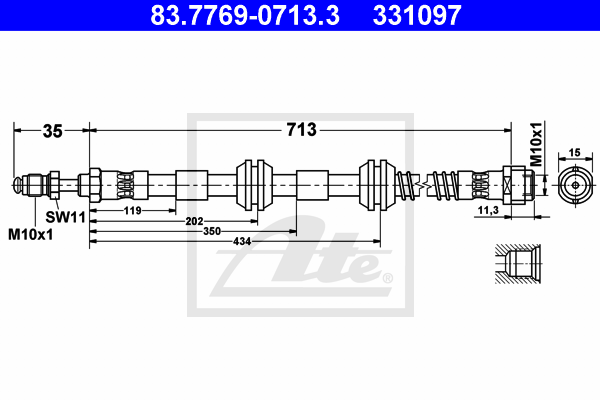 Flexible de frein ATE 83.7769-0713.3 (X1)