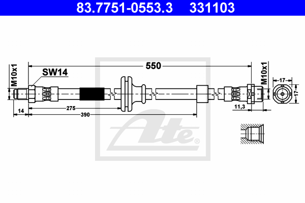 Flexible de frein ATE 83.7751-0553.3 (X1)