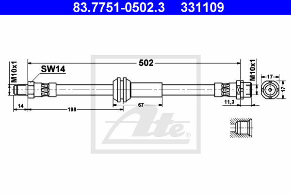Flexible de frein ATE 83.7751-0502.3 (X1)