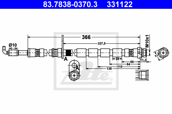 Flexible de frein ATE 83.7838-0370.3 (X1)