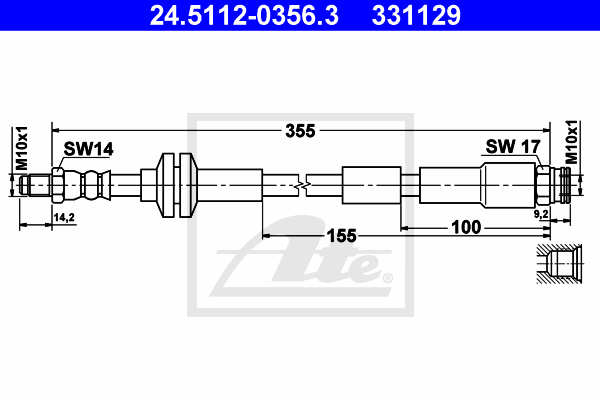 Flexible de frein ATE 24.5112-0356.3 (X1)