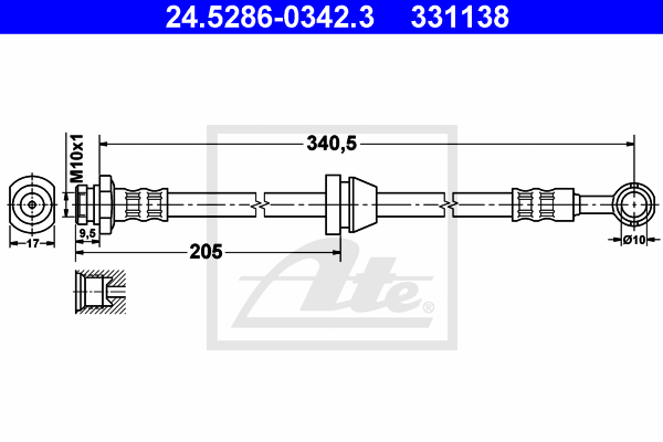 Flexible de frein ATE 24.5286-0342.3 (X1)