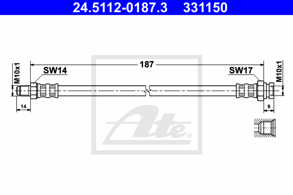 Flexible de frein ATE 24.5112-0187.3 (X1)