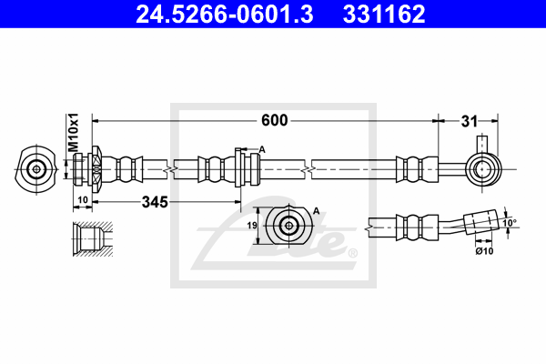 Flexible de frein ATE 24.5266-0601.3 (X1)