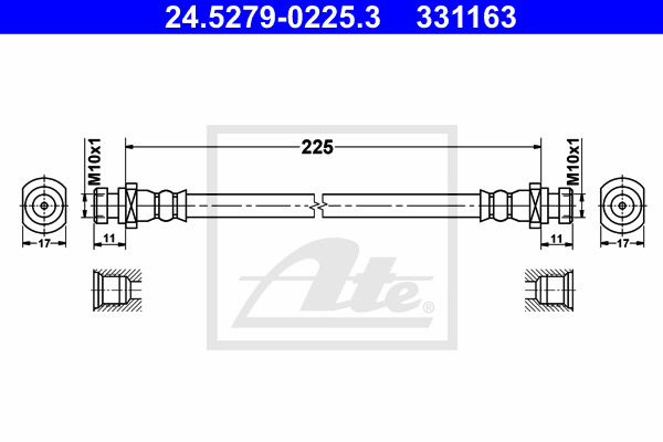 Flexible de frein ATE 24.5279-0225.3 (X1)