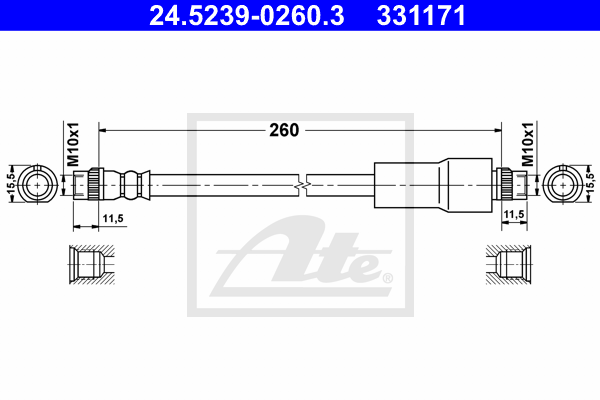 Flexible de frein ATE 24.5239-0260.3 (X1)