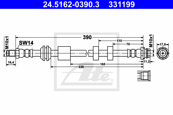 Flexible de frein ATE 24.5162-0390.3 (X1)