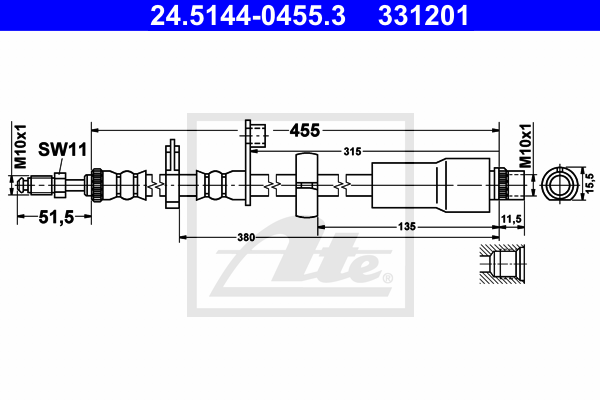 Flexible de frein ATE 24.5144-0455.3 (X1)