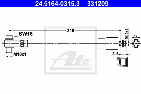 Flexible de frein ATE 24.5164-0315.3 (X1)