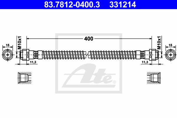Flexible de frein ATE 83.7812-0400.3 (X1)