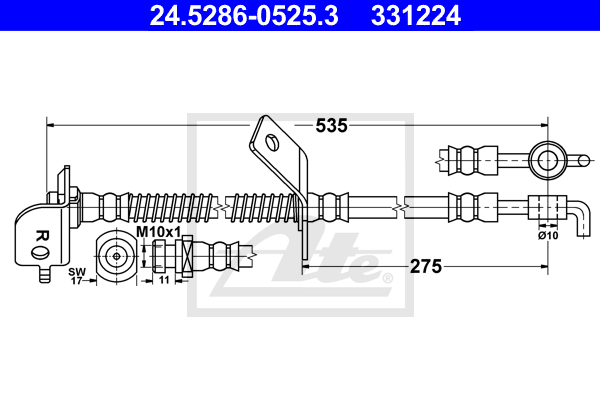Flexible de frein ATE 24.5286-0525.3 (X1)