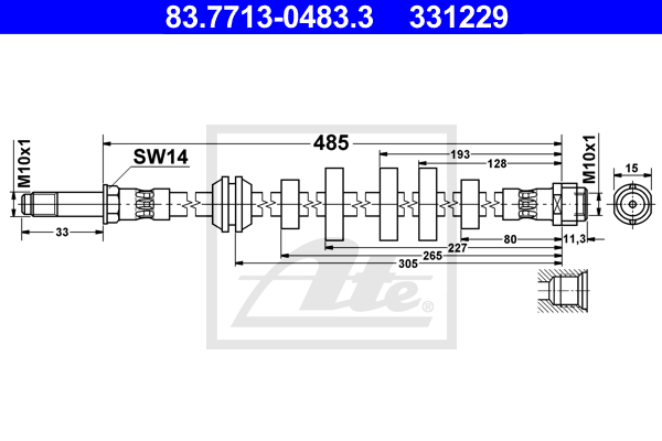 Flexible de frein ATE 83.7713-0483.3 (X1)