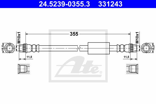 Flexible de frein ATE 24.5239-0355.3 (X1)
