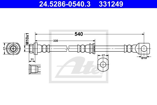 Flexible de frein ATE 24.5286-0540.3 (X1)