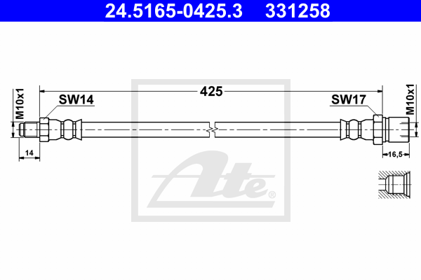 Flexible de frein ATE 24.5165-0425.3 (X1)