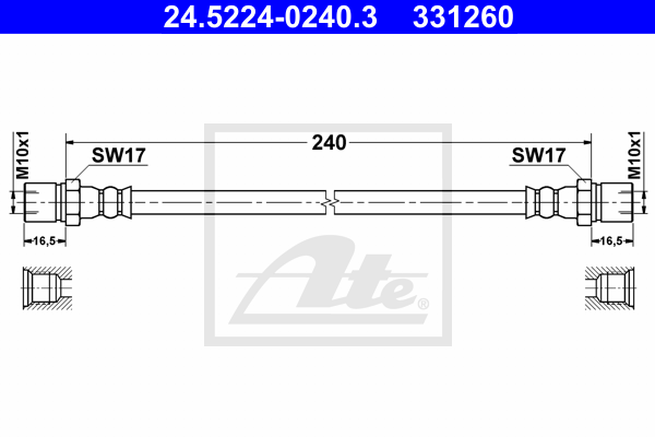 Flexible de frein ATE 24.5224-0240.3 (X1)