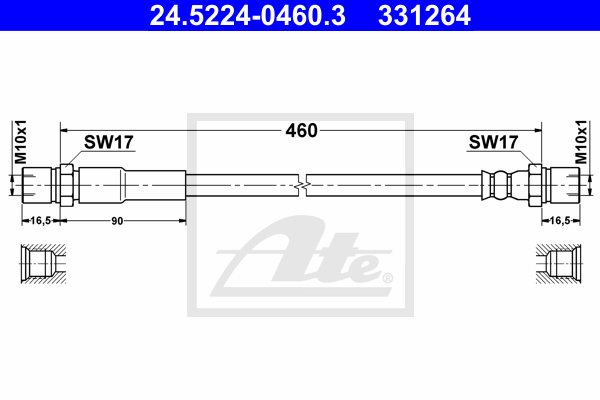Flexible de frein ATE 24.5224-0460.3 (X1)