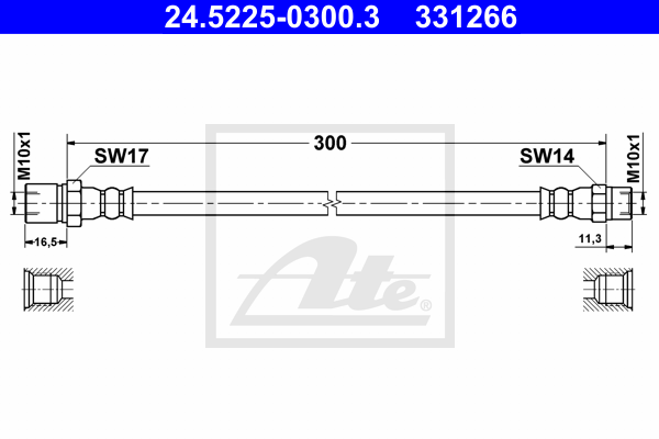 Flexible de frein ATE 24.5225-0300.3 (X1)